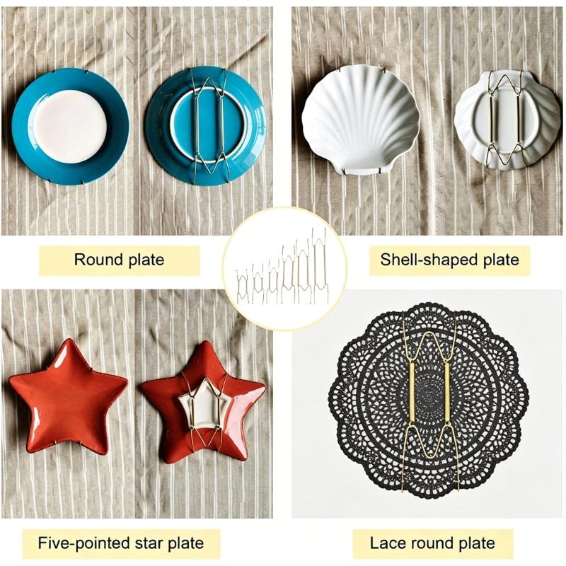 10Pcs W Type Hide Plate Hook Rustproof Steel Construction For Securely Hanging Dishes