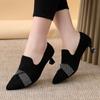 Bright diamond temperament matte single shoes pointed small high heels spring leather shoes