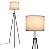Pulling   Tripod Floor Lamp Modern Design Standing Light with Linen Lampshade for Living Room Bedroom Study Room  