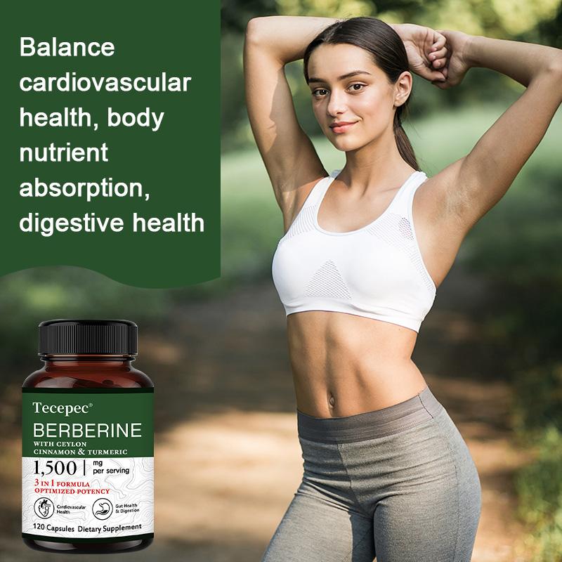 Berberine Complex Dietary Supplement, With Ceylon Cinnamon, Turmeric, 120 Capsules