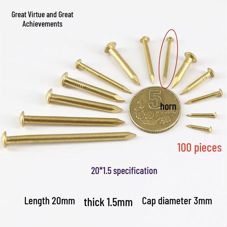 Round Head Brass Nails for DIY Projects and Picture Hanging