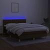 Maison Exclusive - Sommier à lattes de lit matelas et LED Marron foncé 140x190 cm