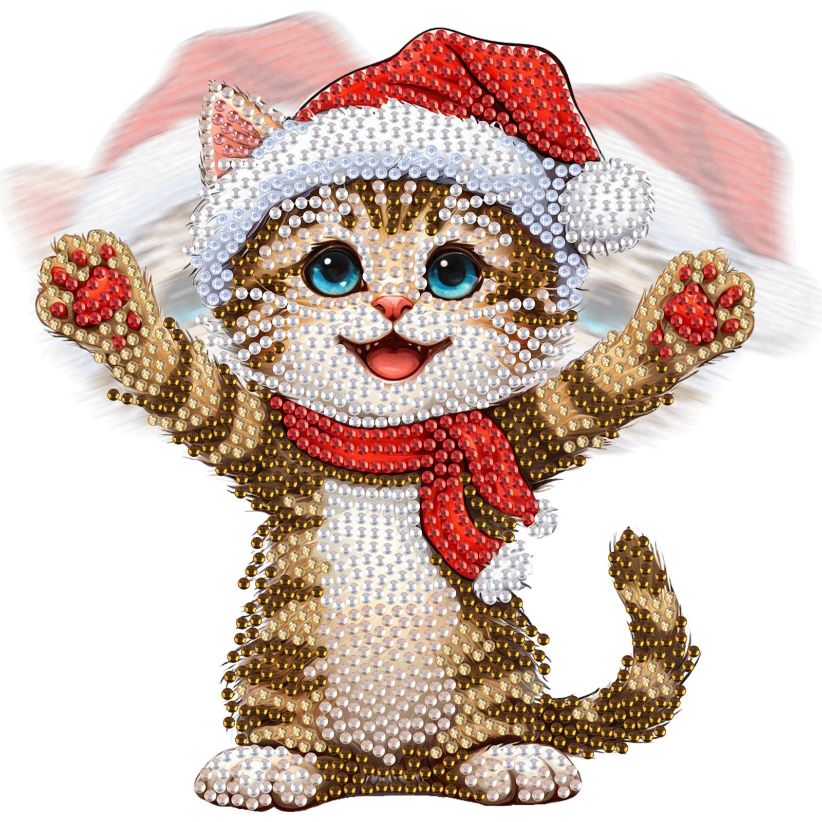 

Xmas DIY Shaking Head Desktop Diamond Art Kits Single Side Drill Diamond Painting Desktop Ornaments Kit Bedroom Table Decoration