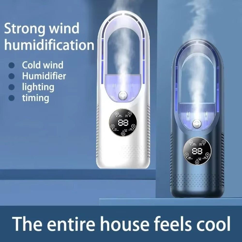 6 Speed Control Electric Fan Timer Function Leafless Desk Fan Portable Desktop Air Cooler