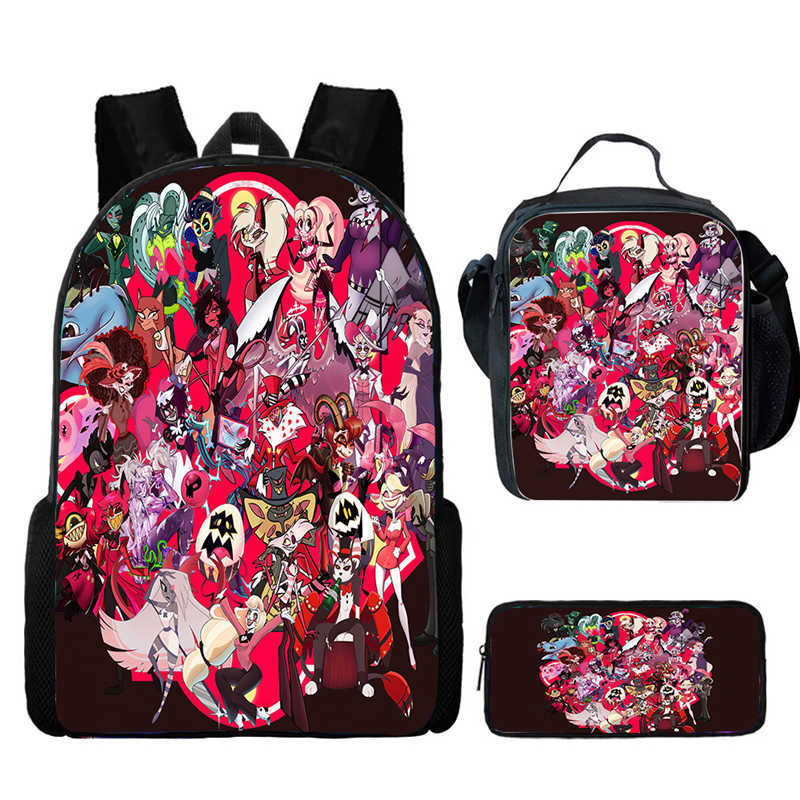 Hell Inn Hazbin Hotel Student School Bag High Value Leisure Oxford Ridge Relief Backpack