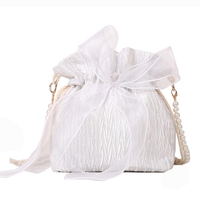 Harujiro Yukata Drawstring Bag Shoulder Pearl Lace Graduation Ceremony Hakama Womens Kimono Traditional Clothing Summer Festival Coming Age Mini
