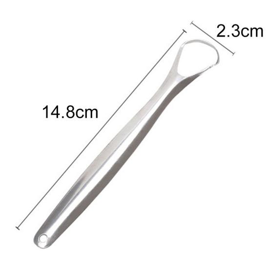 Stainless Steel Reusable Tongue Scraper Mouth Brush Fresh Breath Cleaning Tool