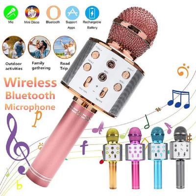 Wireless Karaoke Microphone Bluetooth Handheld Portable Speaker Home KTV Player Recording Kids Music Stage Toy Speakers Children Gifts