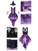 Purple & Orange Strappy Mesh Witch Costume - Sexy Halloween Cosplay