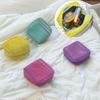 Modische Dopamin-Farbe Aufbewahrungstasche Bonbonfarbe Kosmetiktasche Netz Kosmetiktasche Große Kapazität Make-up-Etui