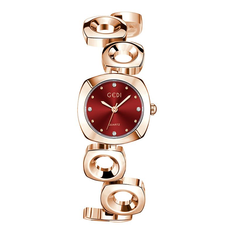Light Luxury Irregular Bracelet Watch Temperament Art High-End Quartz Watch Women'S Outer Circle Inner Alloy Watch