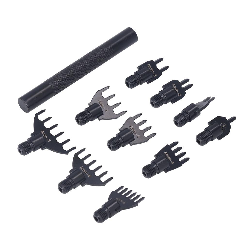 Leather Hole Punch 10 Punch Tips High Carbon Steel Wear Resistant Durable Belt Hole Puncher for
