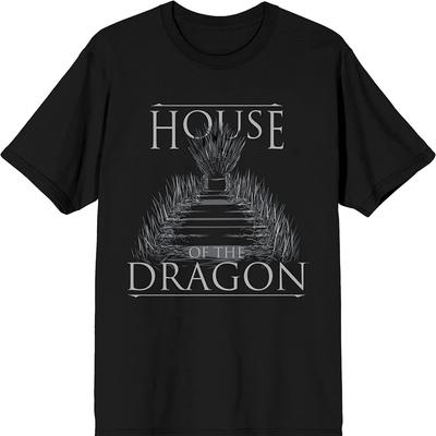 Hot Sale Dragon Throne Logo T-Shirt Short Sleeve Casual 100% Cotton O-Neck Summer Mens T Shirt Size S-3XL