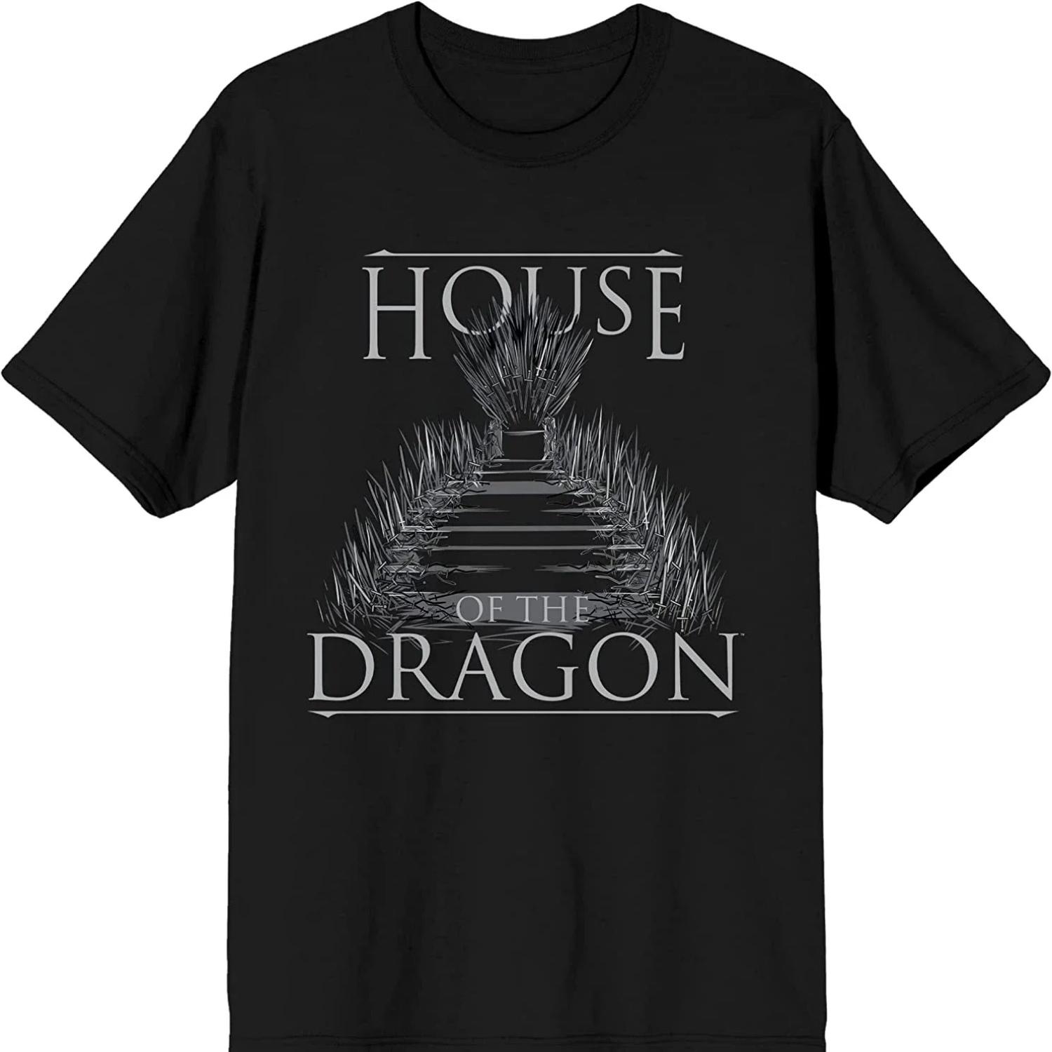 

Hot Sale Dragon Throne Logo T-Shirt Short Sleeve Casual 100% Cotton O-Neck Summer Mens T Shirt Size S-3XL XXXXXL чорний
