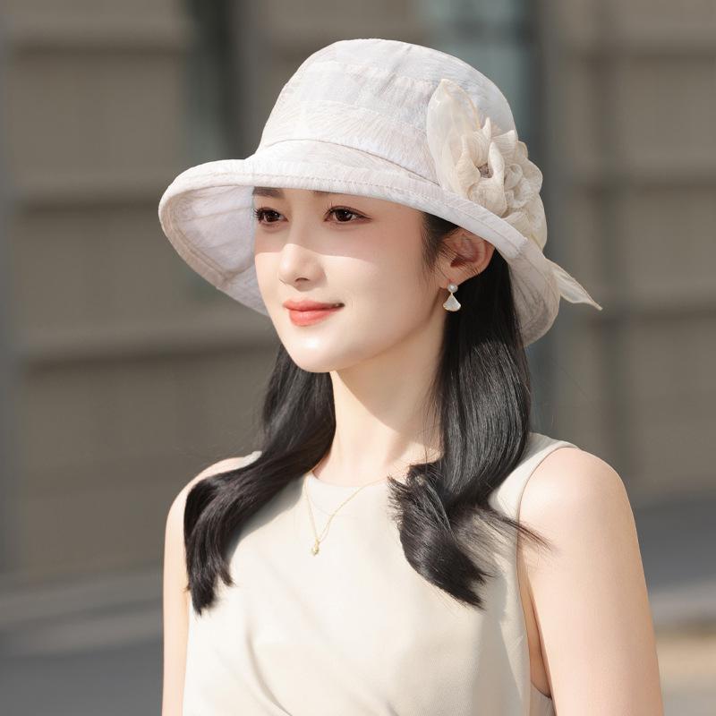 Sommar ny hatt dam solskydd solhatt solhatt böjd brätte bucket hat utomhusresa bassänghatt