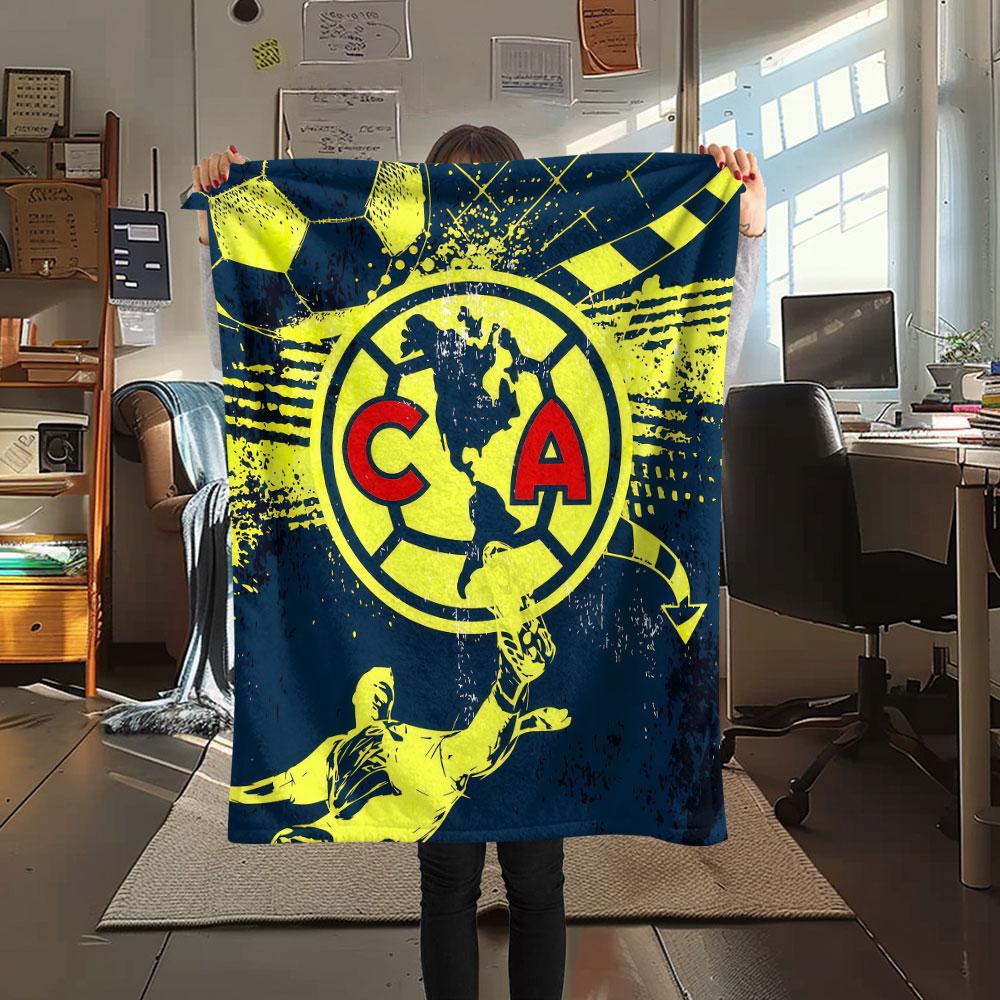 1PC Club America Patterned Flannel Blanket Suitable For All Seasons for Home Decor Warmth and Comfort Gifts Holiday Present