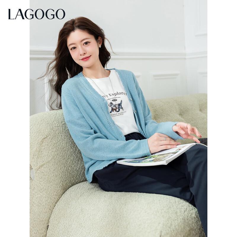 LAGOGO Women's Knitted Lace Cardigan