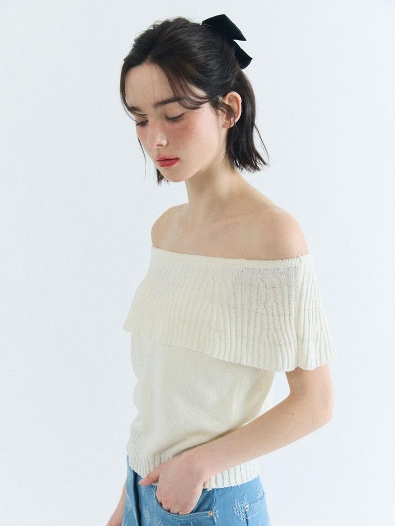 FABRICSEOUL Cape Off Shoulder Knit