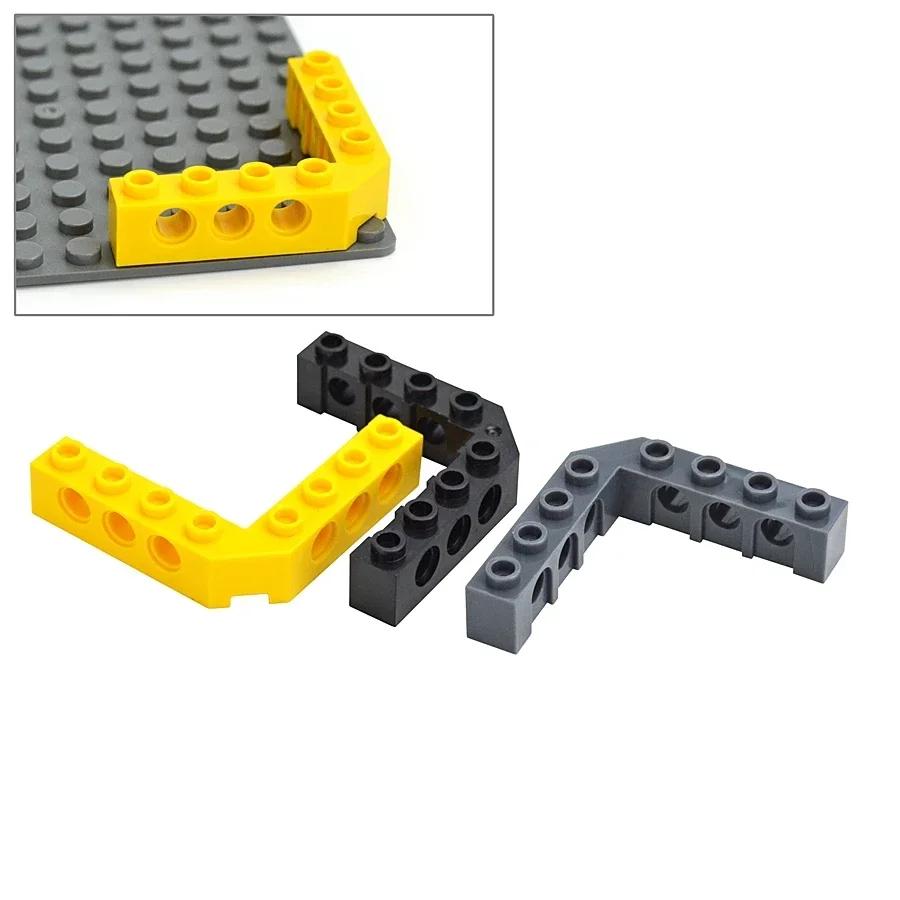 4Pcs MOC Technical Thick Buildings Blocks 5 x 5 Right Angle L-shaped Holes Bricks Bulk GBC Toys For High-Tech Compatible 32555