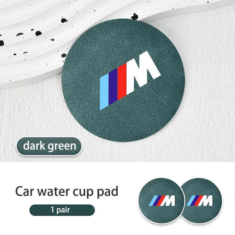 2Pcs Car Water Cup Pads suede Anti-Slip Mats Auto Interior Accessories For BMW E93 F10 F20 F30 F40 F15 F25 F26 F31 F49 F86 M3 M5