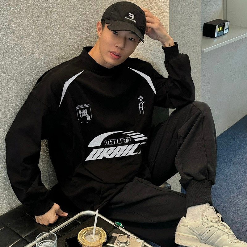 

Grailz Talk Niche Couple round Neck Sweater Gra Racing Crew Neck Sweatshirt XL