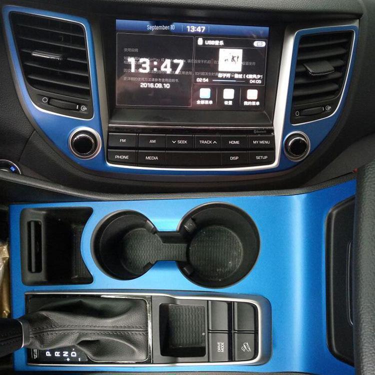 Hyundai Tucson 15-18 Carbon Fiber Interior Gear Shift Decoration Wrap