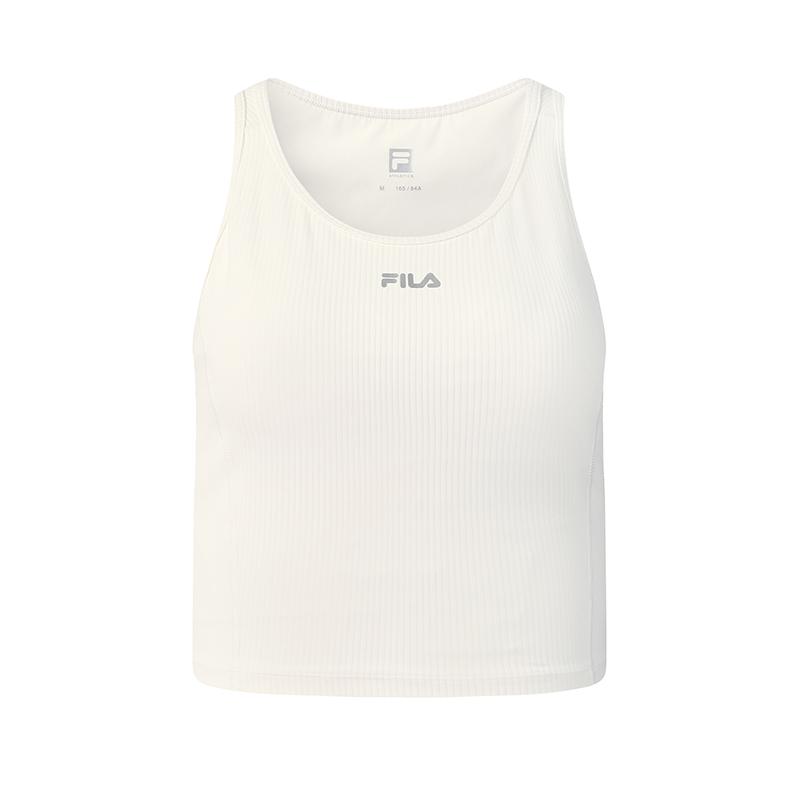 FILA Fitness Simple Comfortable Training Tight Sports Tank Top With Chest Pads Women tops Egrets-White A11W611104FWT