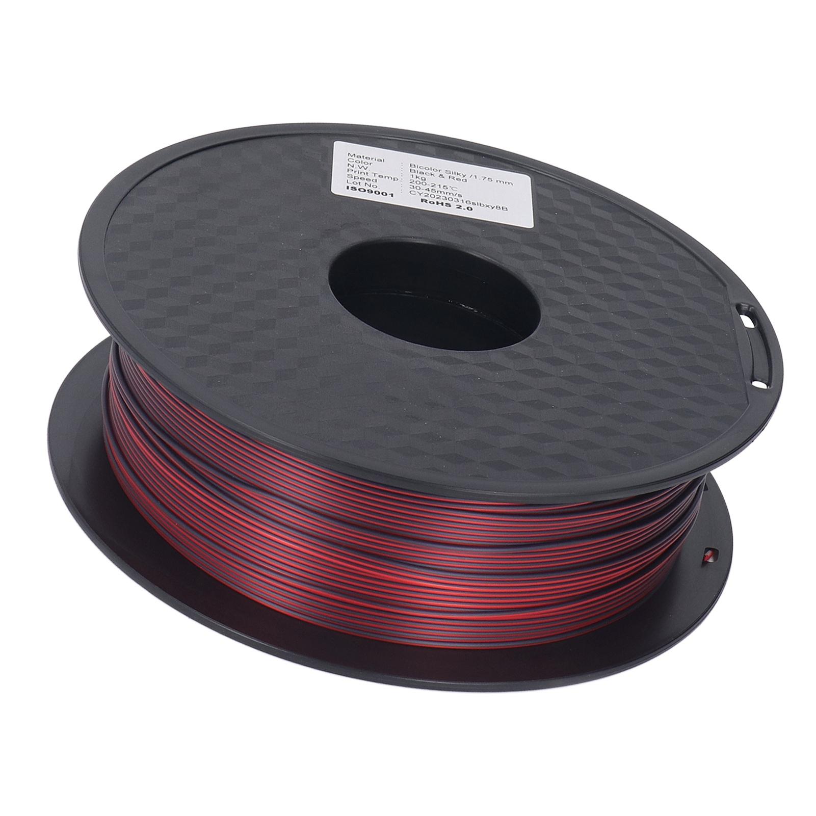 

3D Printing Consumable 1.75mm PLA Filament Black Red 2 Color Eco Friendly Consumable Filament