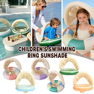 Inflatable Baby Swim Ring with Removable Sunshade Canopy Adjustable Design for Water Safety and Comfort Suitable for Pool and Beach Use