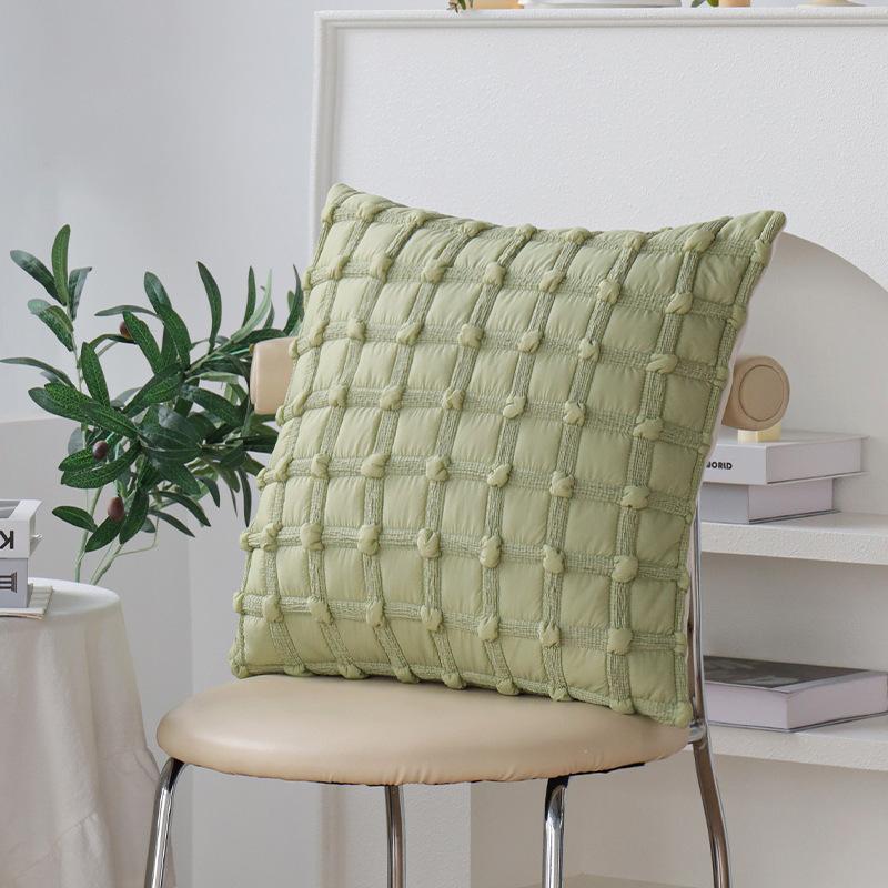 Ins Cream Style Pillow Green Cushion Pillow Cover Living Room Sofa Model Room Bay Window Cushion Does Not Contain Core