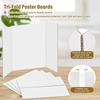 4 Pcs Trifold Poster Board, 21.5x14 inches Small White Poster Board Comes with Sticky Accessories, Corrugated Presentation Boards, Display Board for