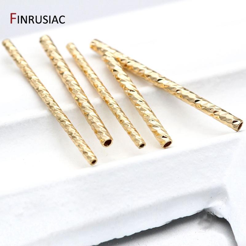14k Real Gold Plated Tube Beads 8 Sizes Corrugated Tube Beads For Jewelry Making DIY Jewelry Making Supplies Wholesale