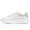 Alexander Mcqueen Oversized Leather Luxury Style Low Top Casual Shoes Men's White Gray Tail 553680WHGP79000