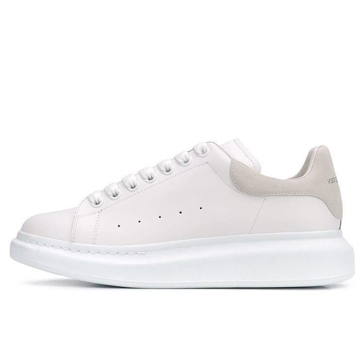 Alexander Mcqueen Oversized Leather Luxury Style Low Top Casual Shoes Men's White Gray Tail 553680WHGP79000