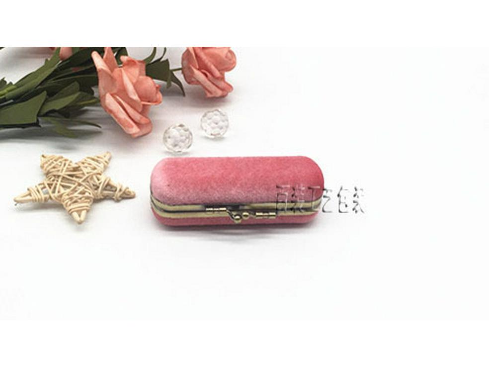 Creative Velvet Antique Bronze Clasp Lipstick Box with Mirror - Single Lipstick Storage and Gift Box