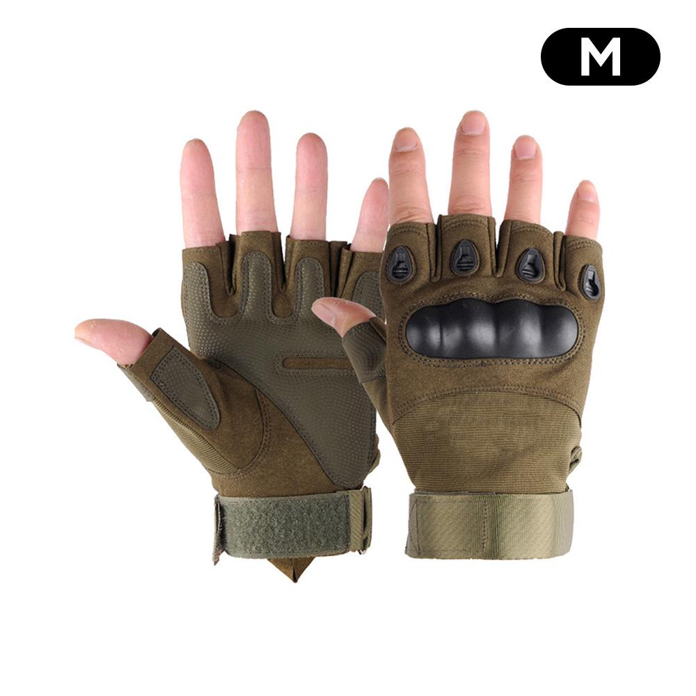 Motorcycle Riding Fitness Gloves Outdoor Tactical Fingerless Gloves Hard Knuckle Hunting Combat Hiking Military Half Finger Glov