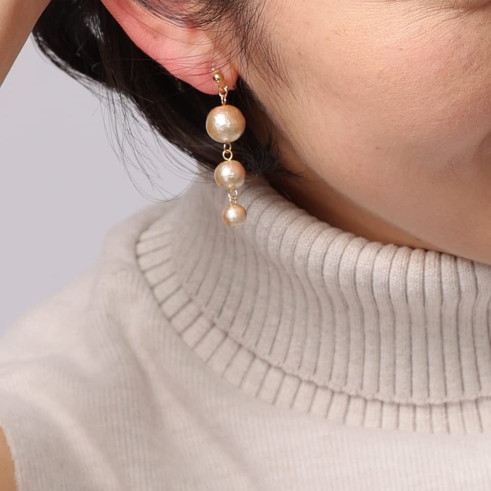 Metal cotton pierced for resin made in Japan [R-days Daikanyama] allergy-friendly earrings, pearl, turikuru, non-pierced earrings, resin, earrings,