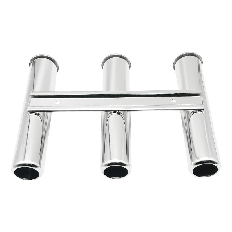3 Tube Clamp on Fishing Rod Holder For Boat Stainless Steel Mirror Polished Rack Marine Hardware Accessories For Yacht