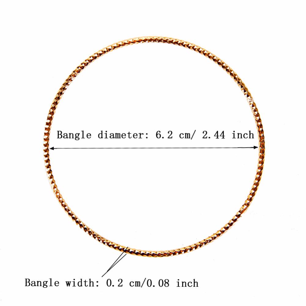1Pcs African Gold Color Shiny Bangles Dubai Circle Bracelet Jewelry For Women Girls Ethiopian Bride Wedding