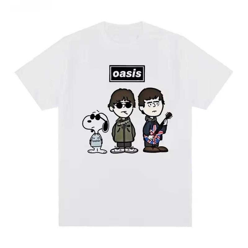 Oasis Репринт 2025 Снупи Peanuts Панк-рок тур Пародия S-4XL Унисекс Футболка XXL