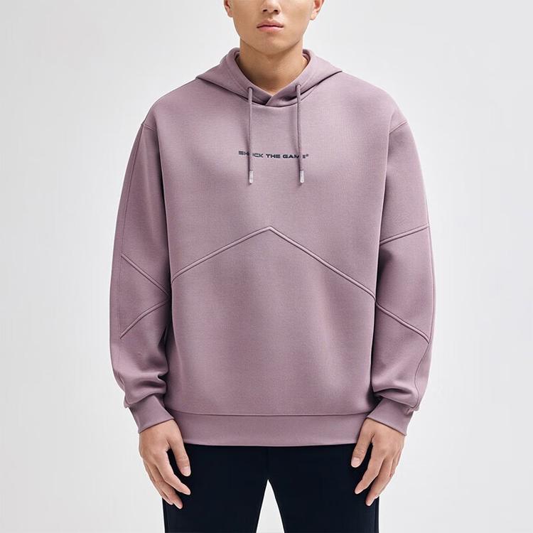 Anta Basketball Series Logo Letter Hoodie Men Hoodies Dusty-Purple 152331733-4