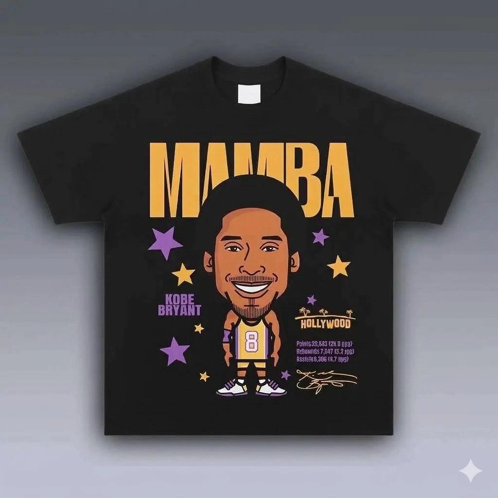Kobe Bryant Allen Iverson Vintage Graphic T-Shirt Retro Basketball Legend Tee L