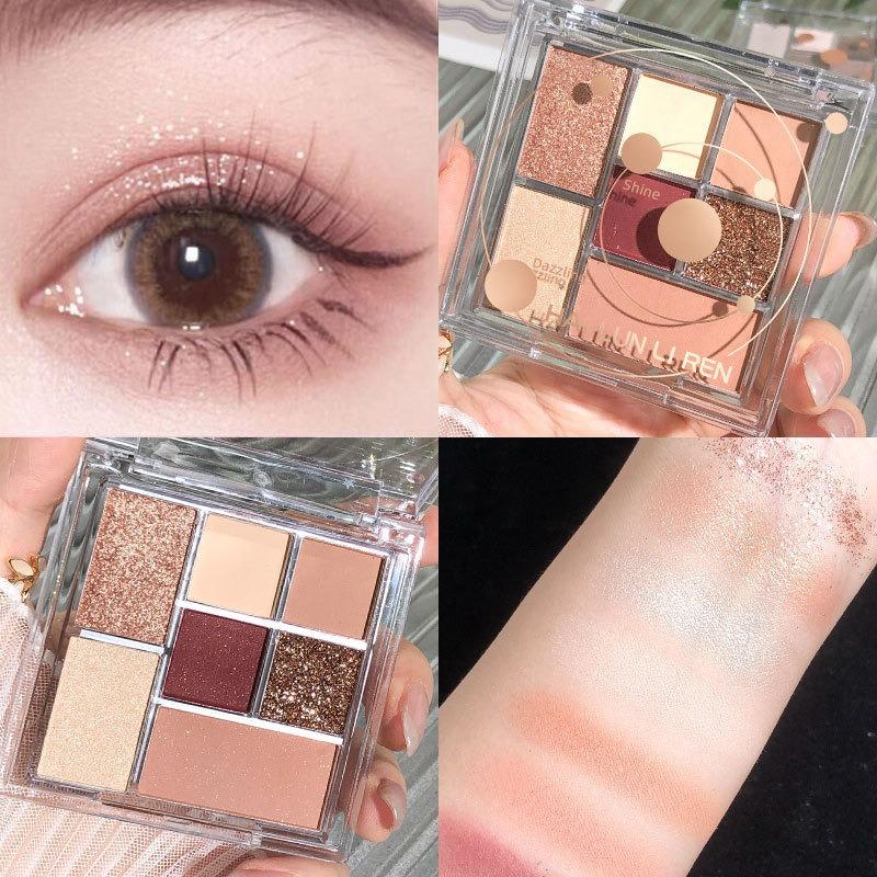 Seven-color Eyeshadow Eyeshadow Disc Transparent Earth Milk Tea Color Pearlescent Matte Makeup