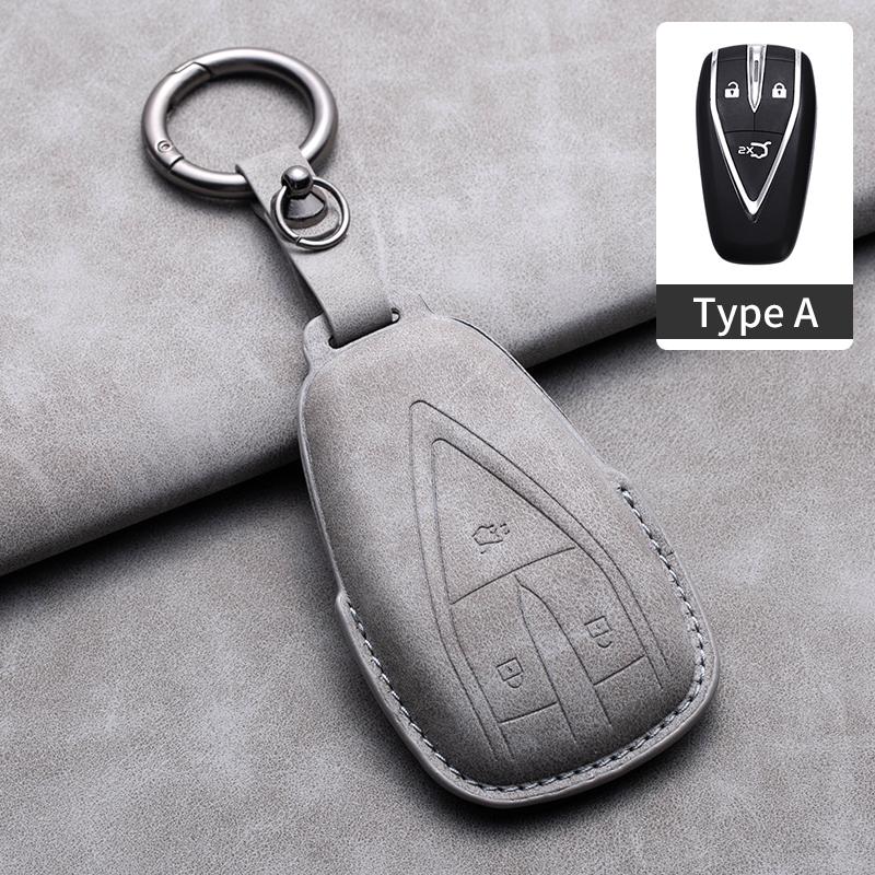 Leather Car Key Case Cover Fob For Changan CS35PLUS CS35 Plus CS55 PLUS CS75 PLUS Eado UNI-T UNI K Oushang X5 X7 EV 2019-2025