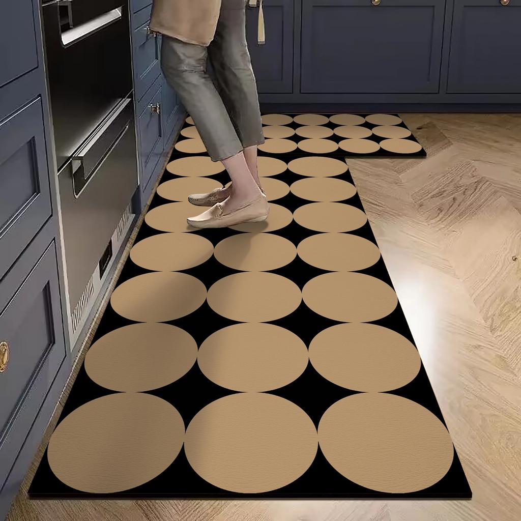 Modern Minimalist Kitchen Mats Waterproof Anti-Fouling Pvc Oil-Proof Soft Carpet Easy Care Balcony Non-Slip Rugs Tapis