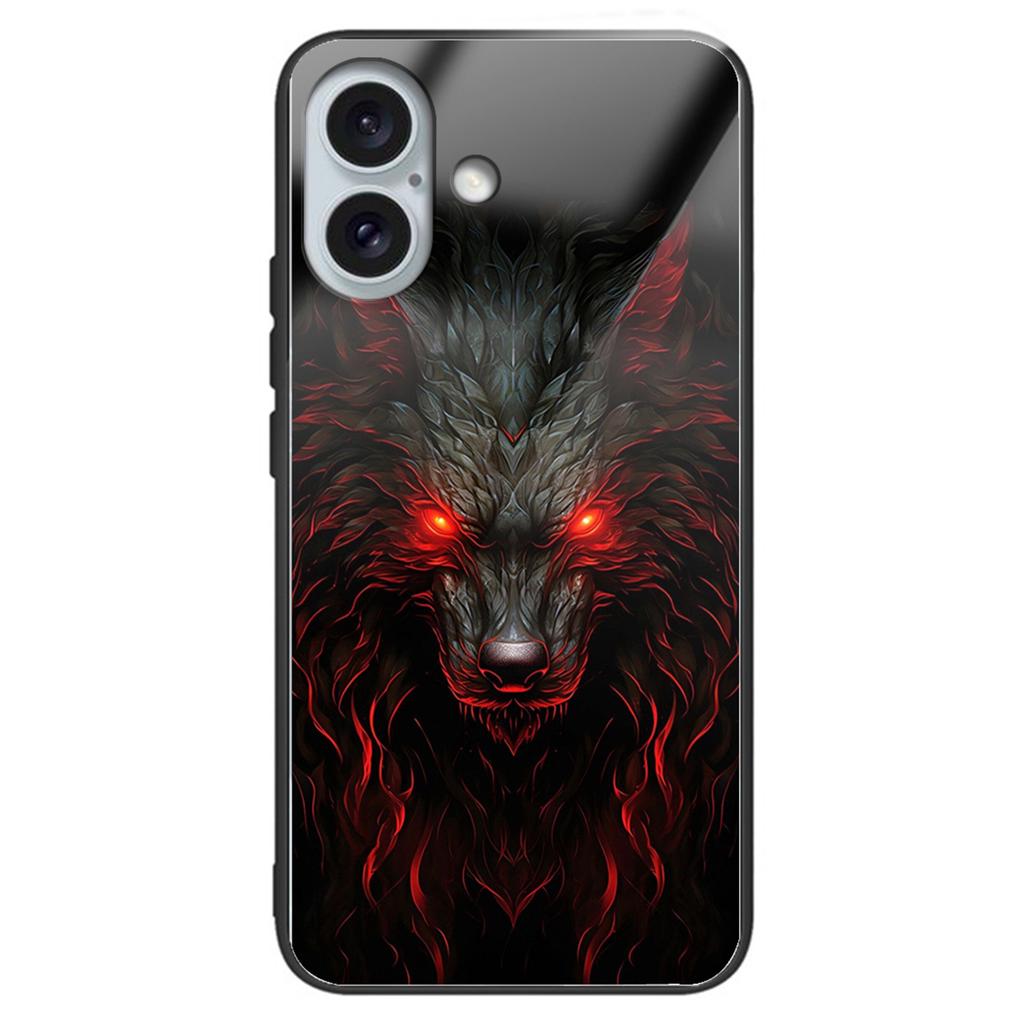 For iPhone 16 Case Tempered Glass TPU Drop-Proof Phone Cover Pattern Printing