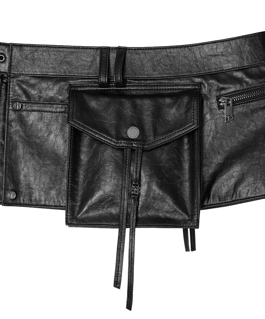 Teulimingbeodeu Multi-Pocket Waist Belt [Black]