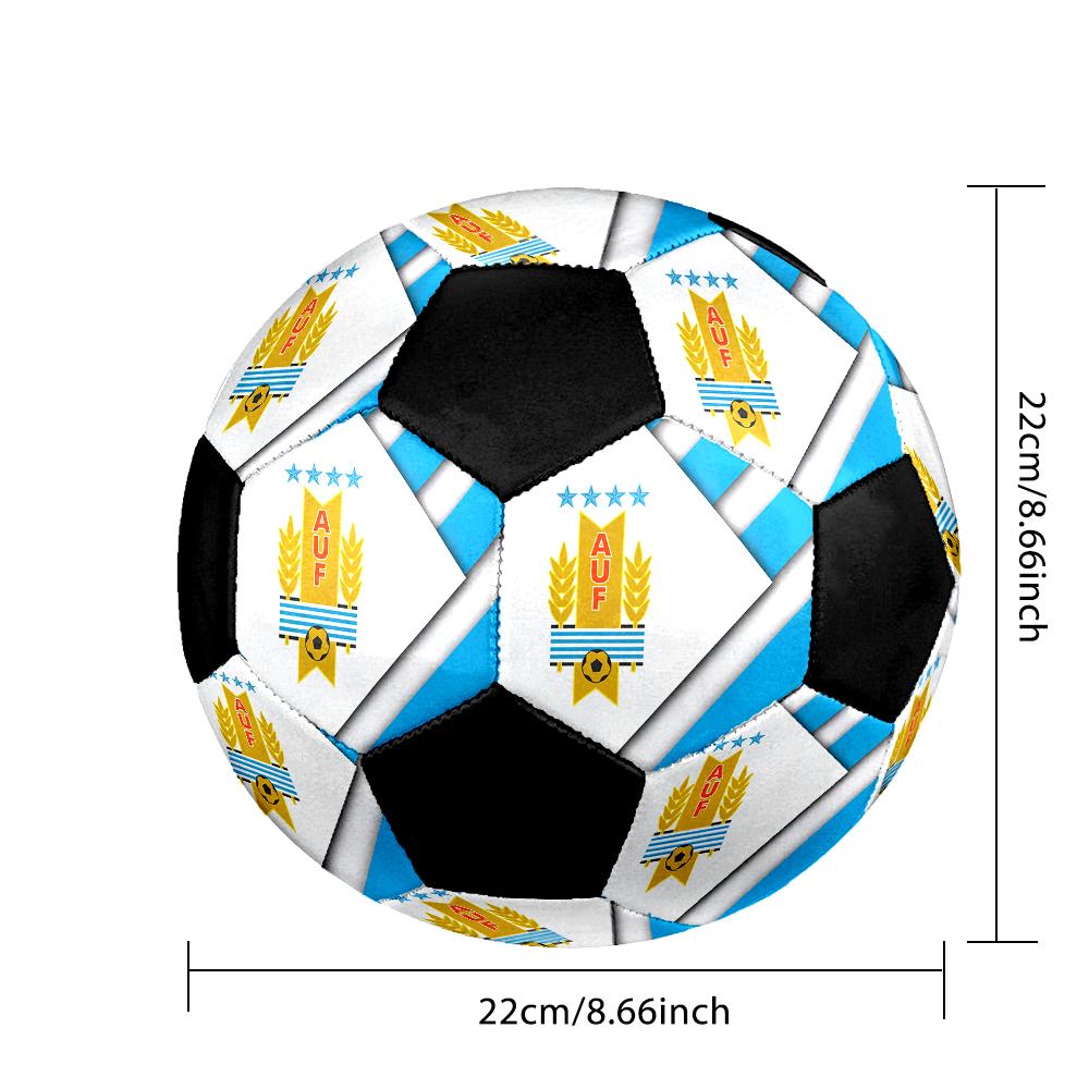 SIZE 5 Uruguayan Football Association Soccer Ball Colorful All Ages Machine Stitched PVC Competition Ready Durable High-Bounce