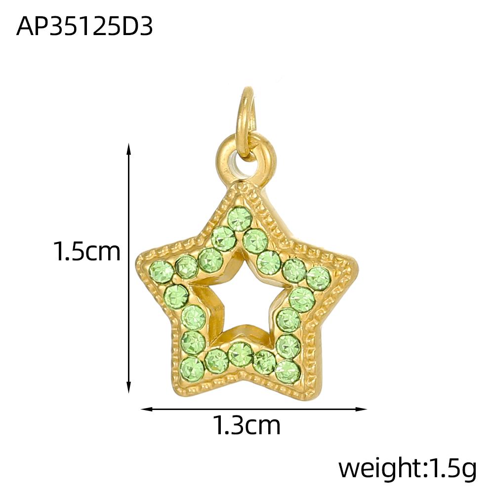 3PCS/LOT CARLIDANA Gold Plated Stainless Steel Colorful Star Pendants Charms for DIY Jewelry Making Necklace Earrings