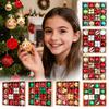 44pcs Christmas Tree Ornament Plastic Ball Decorations For DIY Crafts And Painted Designed Boxes Pendant